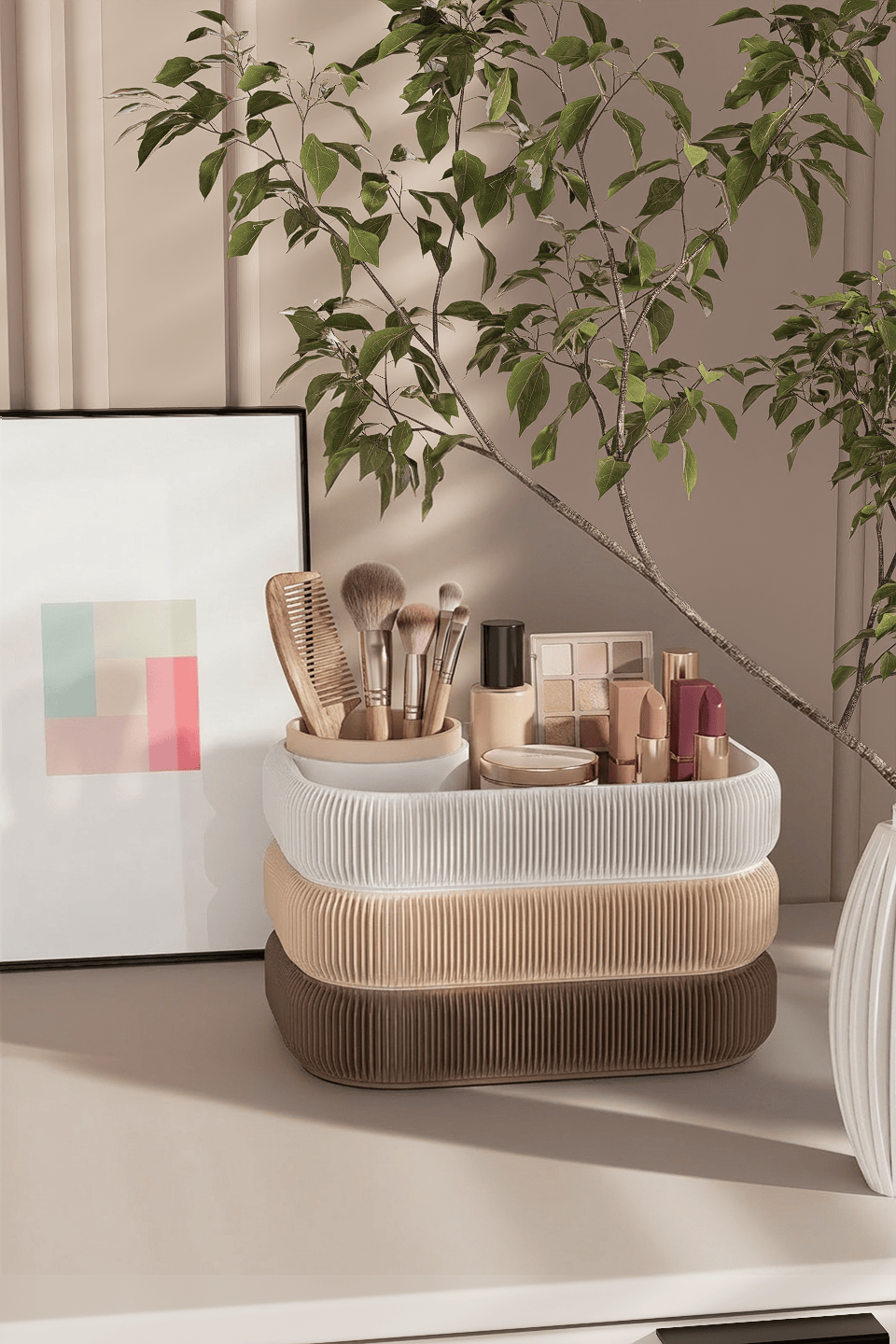 STACKSEY Organizer – 3-stufiges, drehbares minimalistisches Tablett