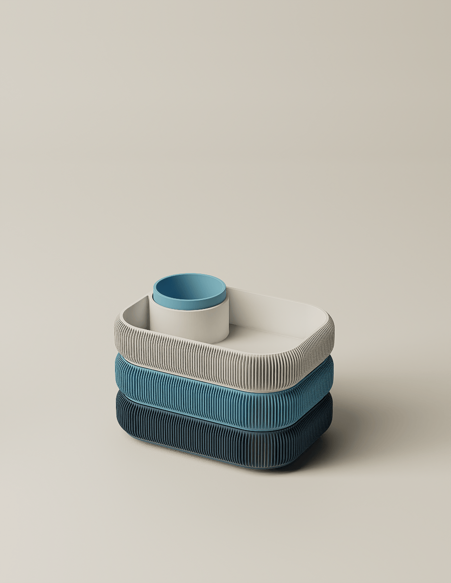 STACKSEY Organizer – 3-stufiges, drehbares minimalistisches Tablett