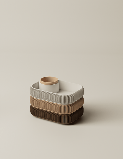 STACKSEY Organizer – 3-stufiges, drehbares minimalistisches Tablett
